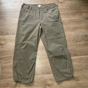 J Jill Activewear Capri Pants Green Size 30x24 Pull String Waist and Leg